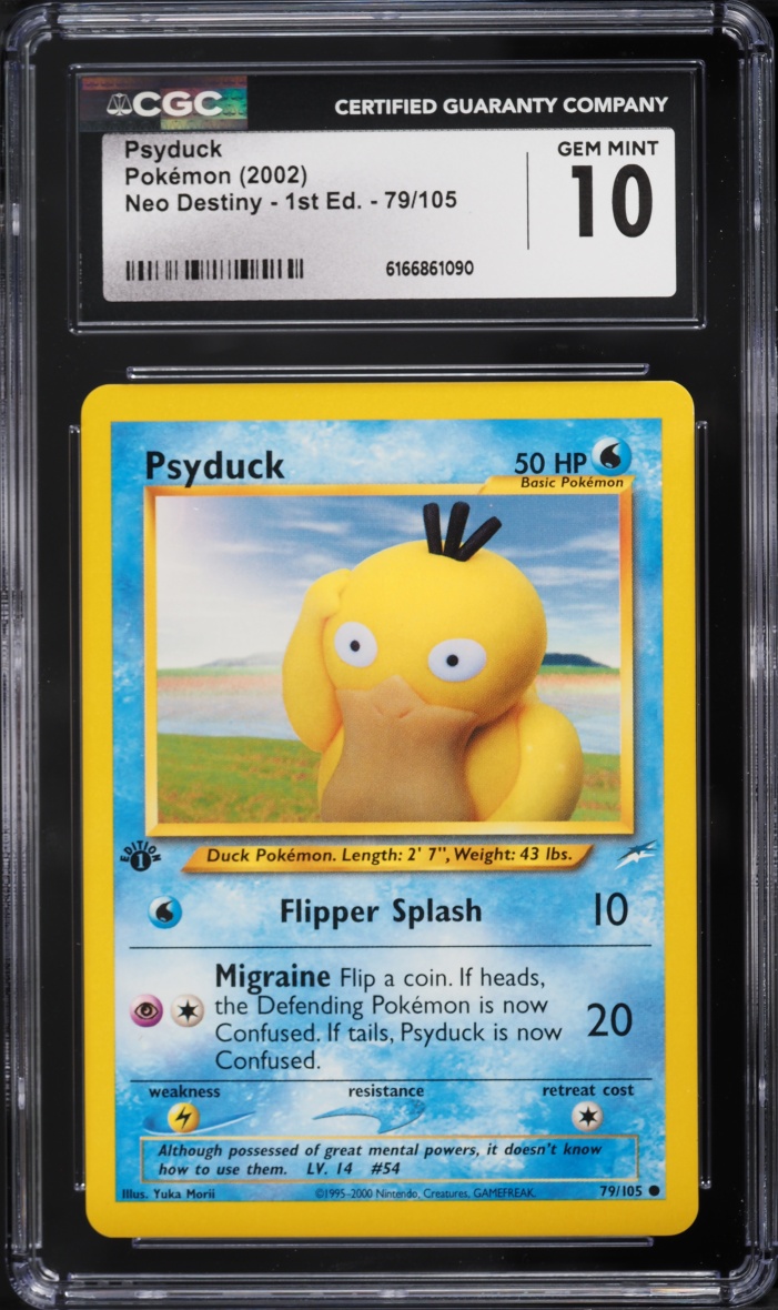2002 Pokemon Neo Destiny 1st Edition Psyduck #79 CGC 10 GEM MINT