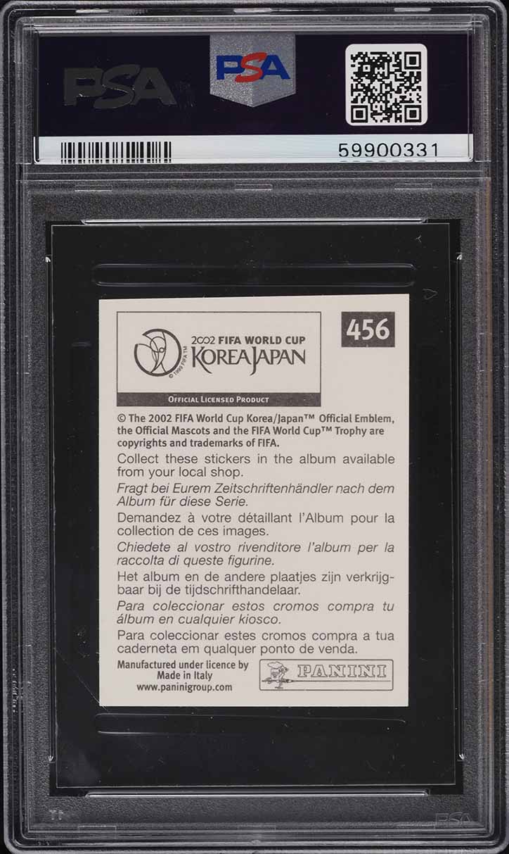 2002 Panini World Cup Korea/Japan Sticker Black Back Zlatan Ibrahimovic ROOKIE #456 PSA 9 MINT