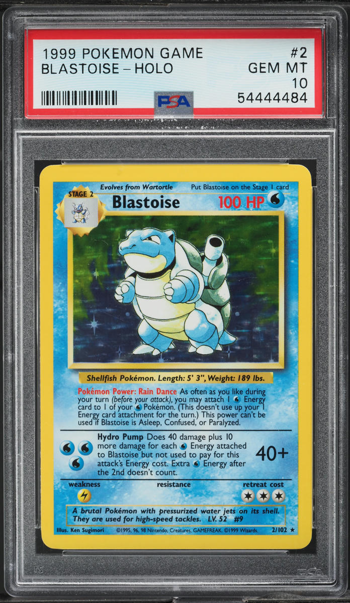 1999 Pokemon Base Set Holo Blastoise #2 PSA 10 GEM MINT