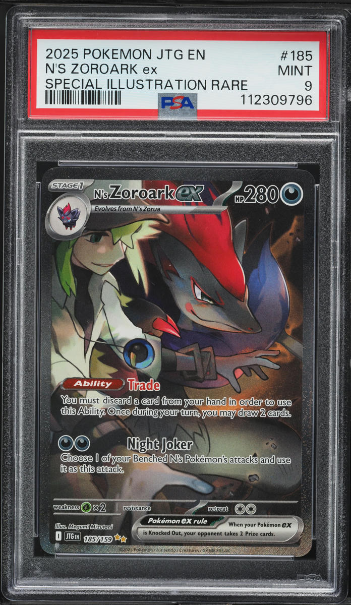 2025 Pokemon SV Journey Together SIR N's Zoroark ex #185 PSA 9 MINT