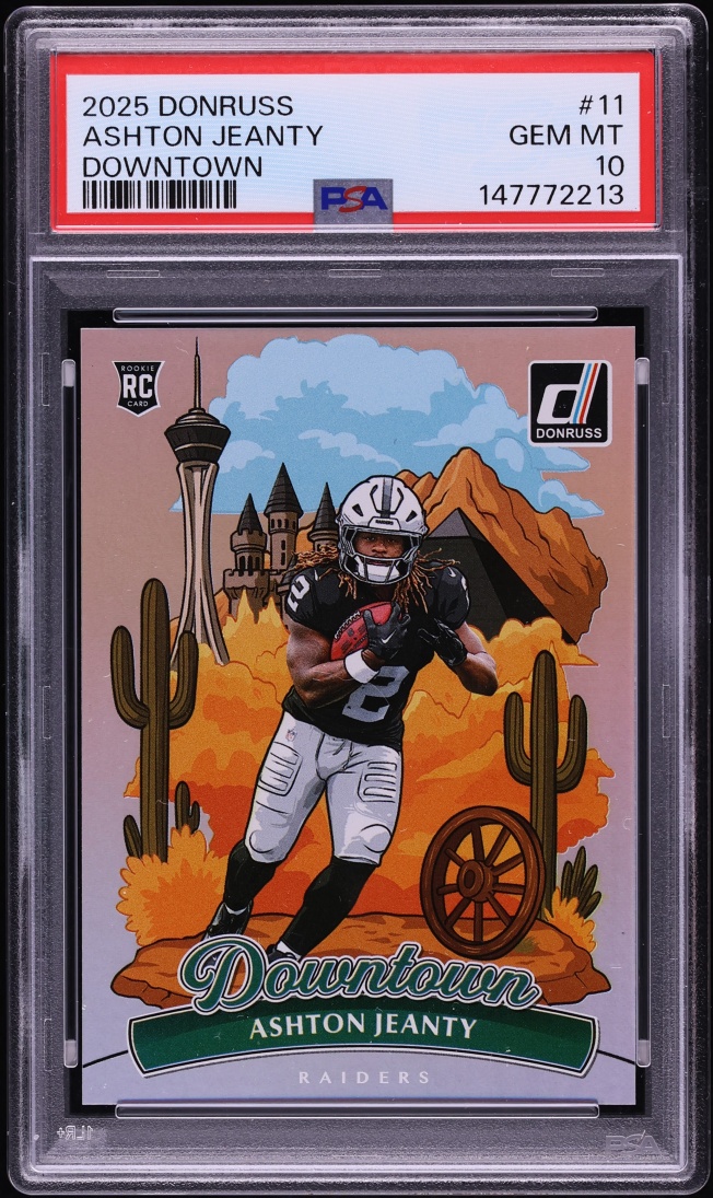 2025 Donruss Downtown Ashton Jeanty ROOKIE #11 PSA 10 GEM MINT