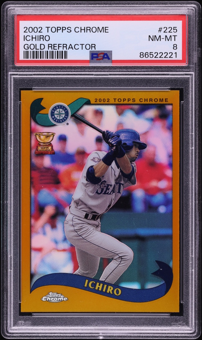 2002 Topps Chrome Gold Refractor Ichiro Suzuki #225 PSA 8 NM-MT