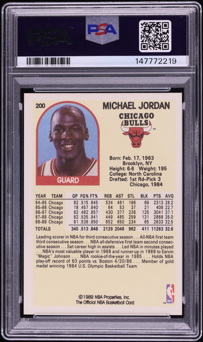 1989 Hoops Michael Jordan #200 PSA 10 GEM MINT - Photo 2