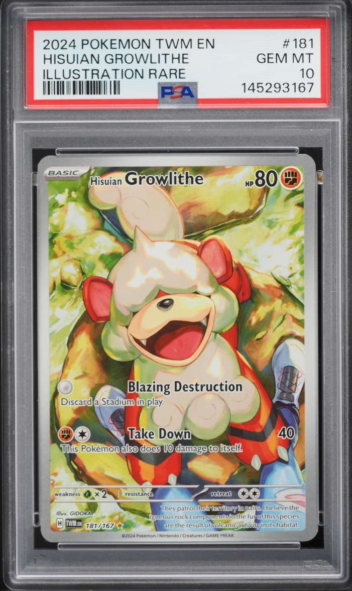 2024 Pokemon Scarlet & Violet Twilight Masquerade IR Hisuian Growlithe #181 PSA 10 GEM MINT