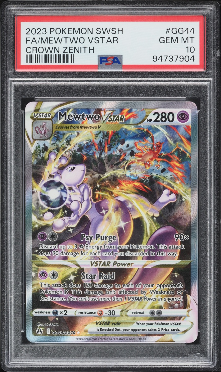 2023 Pokemon Sword & Shield Crown Zenith Alt Art Mewtwo VSTAR #GG44 PSA 10 GEM MINT