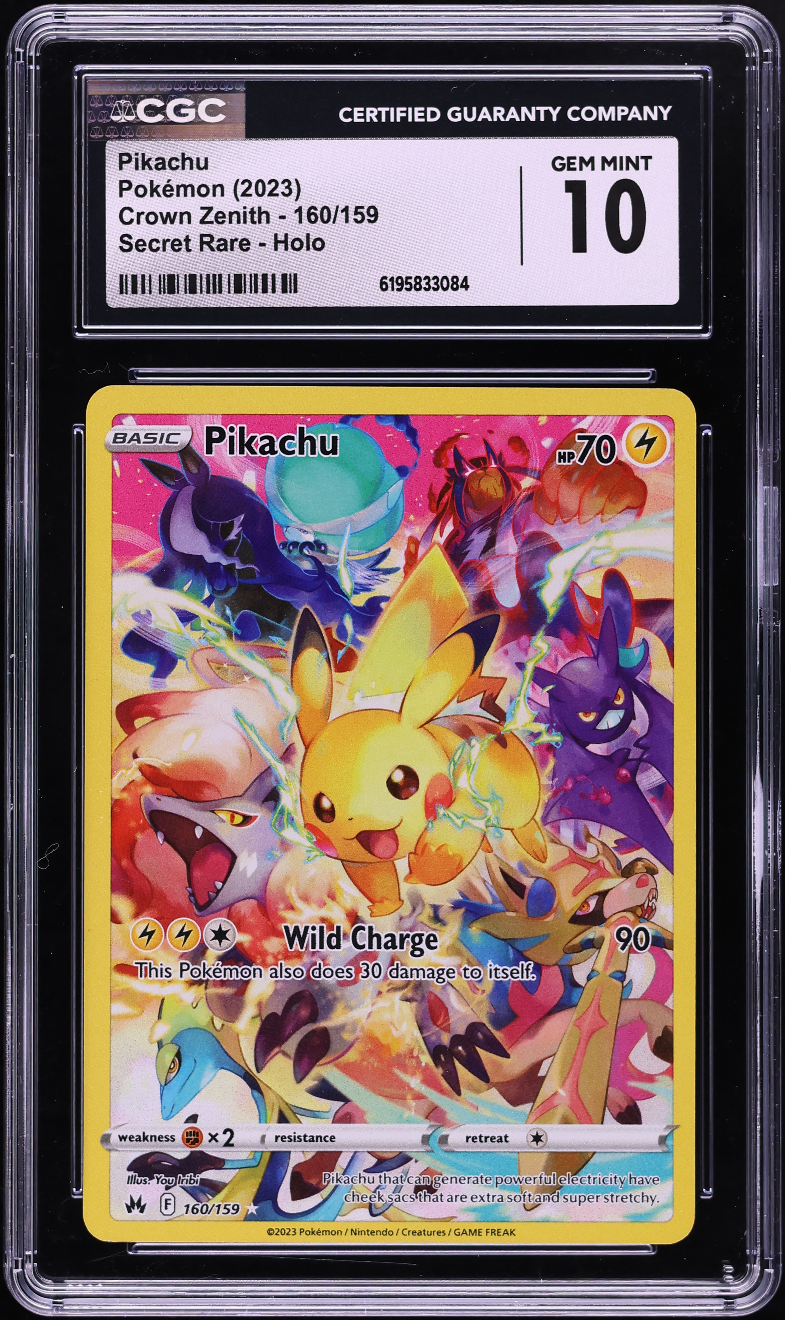 2023 Pokemon Sword & Shield Crown Zenith SEC Pikachu #160 CGC 10 GEM MINT
