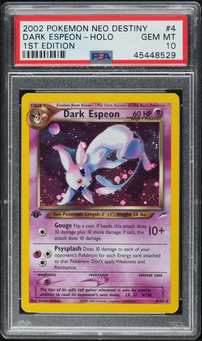 2002 Pokemon Neo Destiny 1st Edition Holo Dark Espeon #4 PSA 10 GEM MINT
