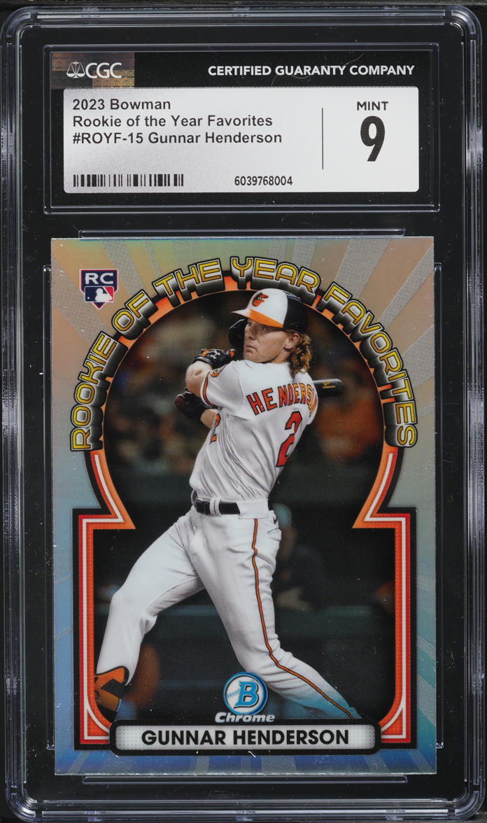 2023 Bowman Chrome ROY Favorites Gunnar Henderson ROOKIE #ROYF-15 CGC 9 MINT