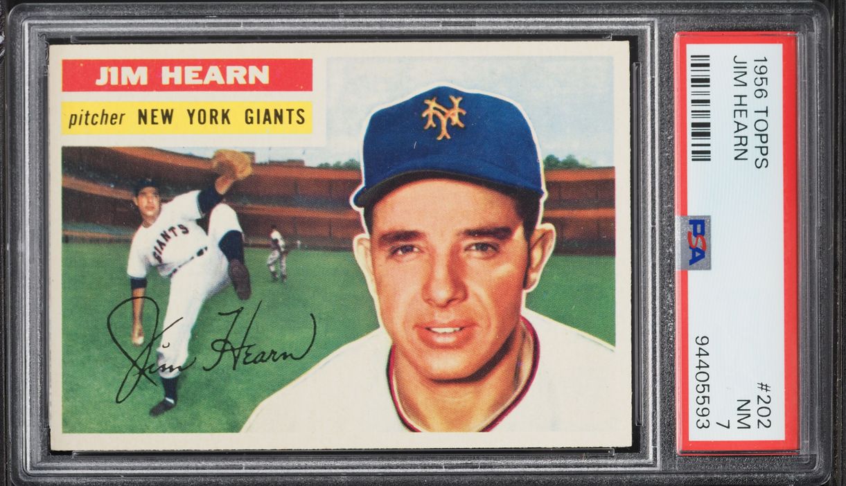 1956 Topps Jim Hearn #202 PSA 7 NRMT