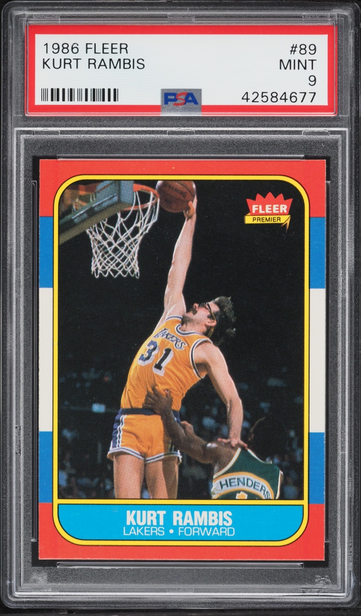 1986 Fleer Basketball Kurt Rambis ROOKIE #89 PSA 9 MINT