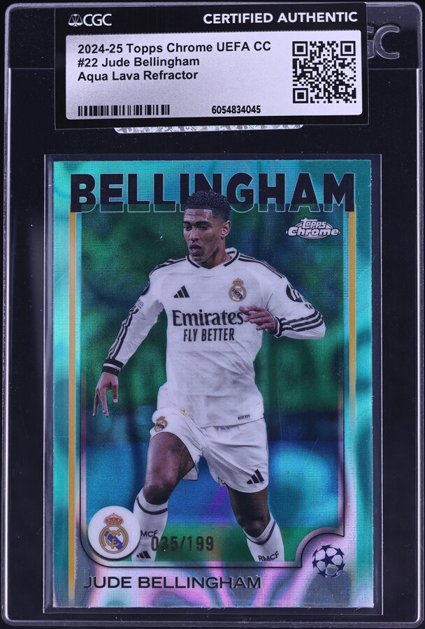 2020 Topps Chrome UEFA Sapphire Yellow Jude Bellingham ROOKIE /99