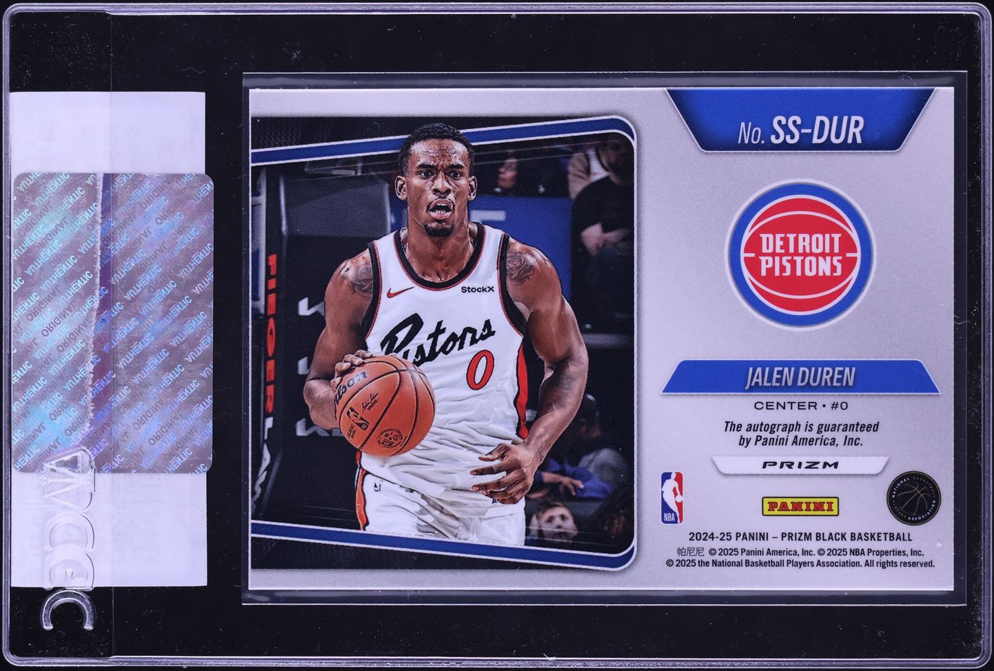 2024 Panini Prizm Black Sensational Silver Jalen Duren AUTO #SS-DUR CGC AUTH