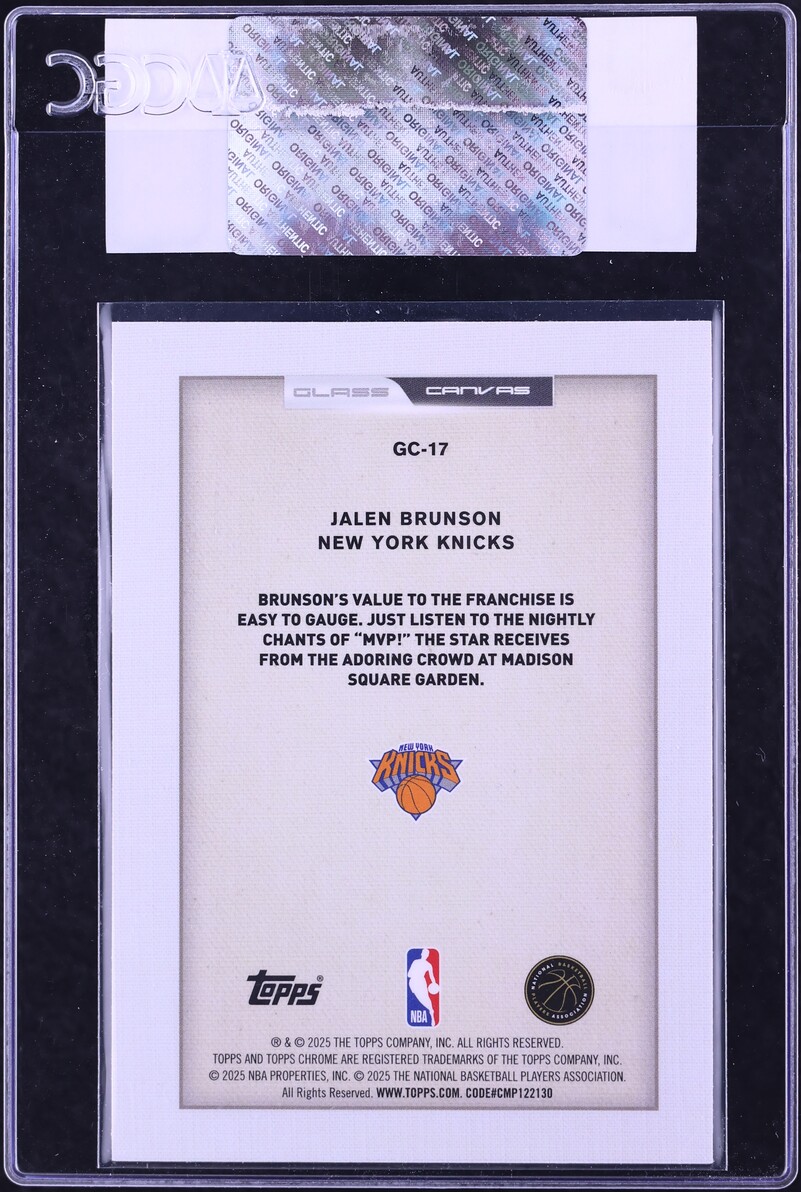 2025 Topps Chrome Glass Canvas Jalen Brunson #GC-17 CGC AUTH