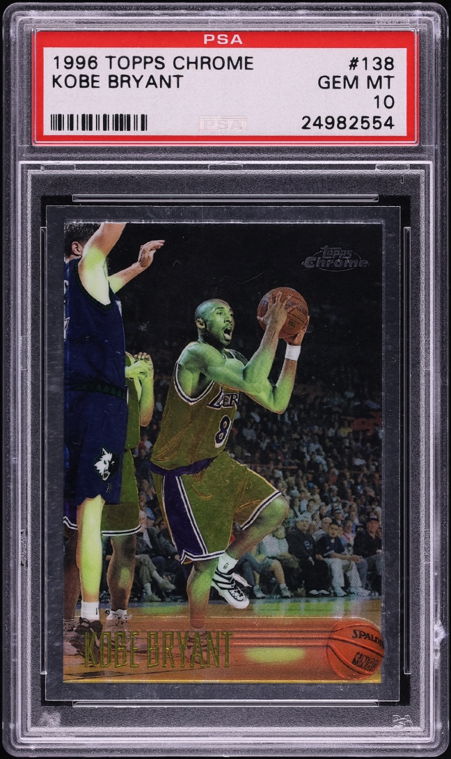 1996 Topps Chrome Kobe Bryant ROOKIE #138 PSA 10 GEM MINT