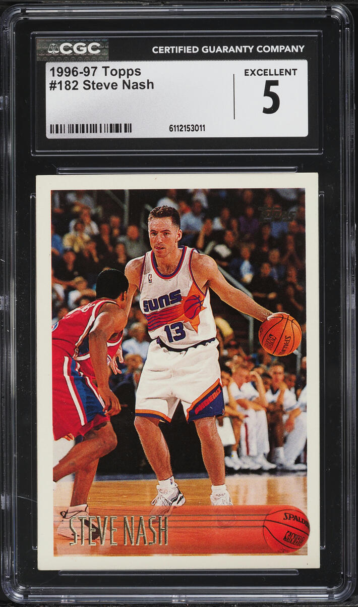 1996 Topps Basketball Steve Nash ROOKIE #182 CGC 5 EX