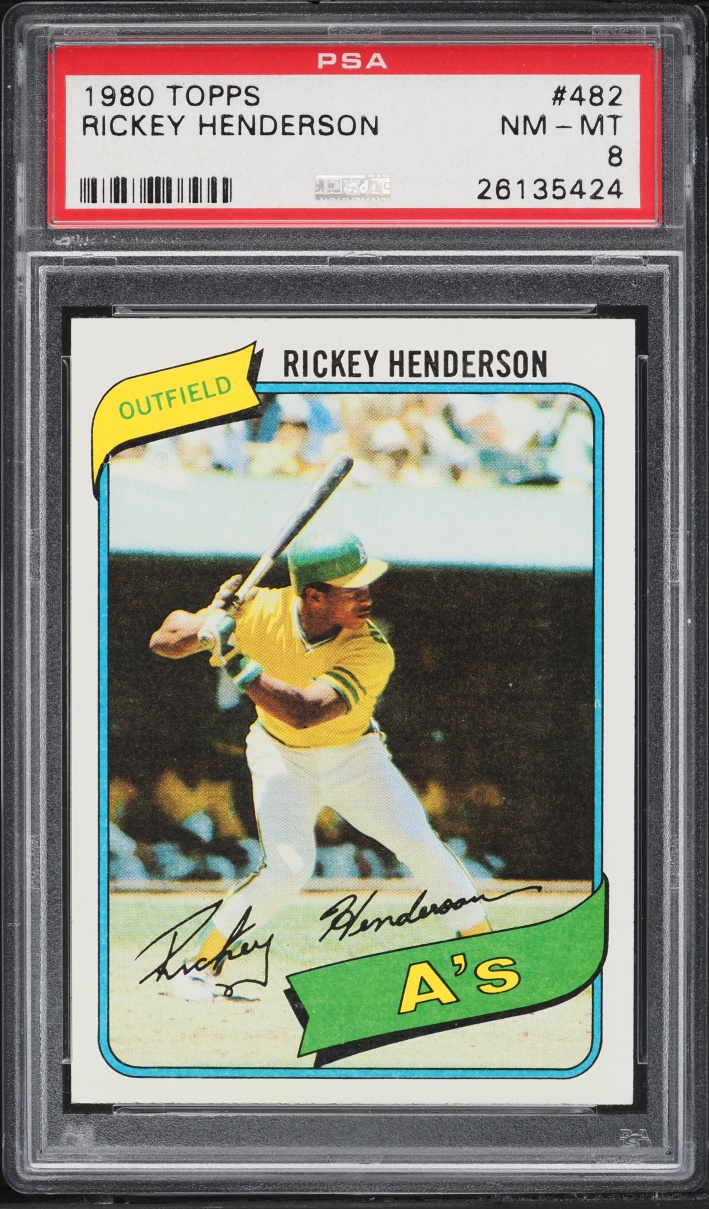 1980 Topps Rickey Henderson ROOKIE #482 PSA 8 NM-MT