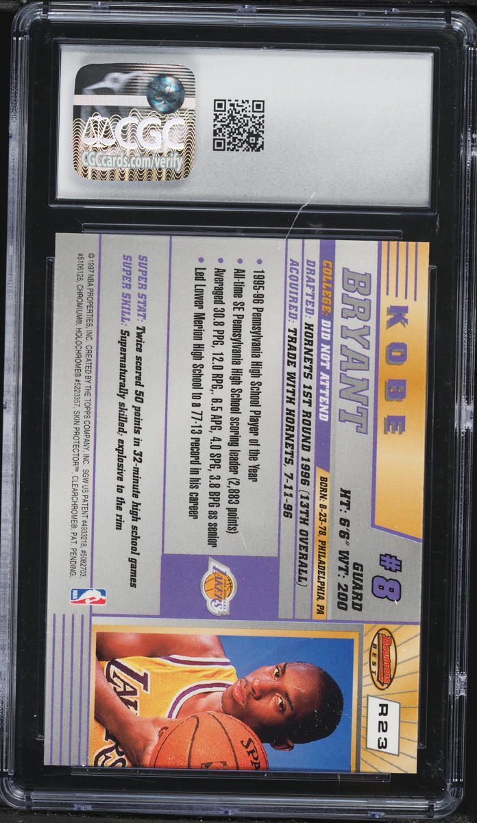 1996 Bowman's Best Kobe Bryant ROOKIE #R23 CGC 10 GEM MINT