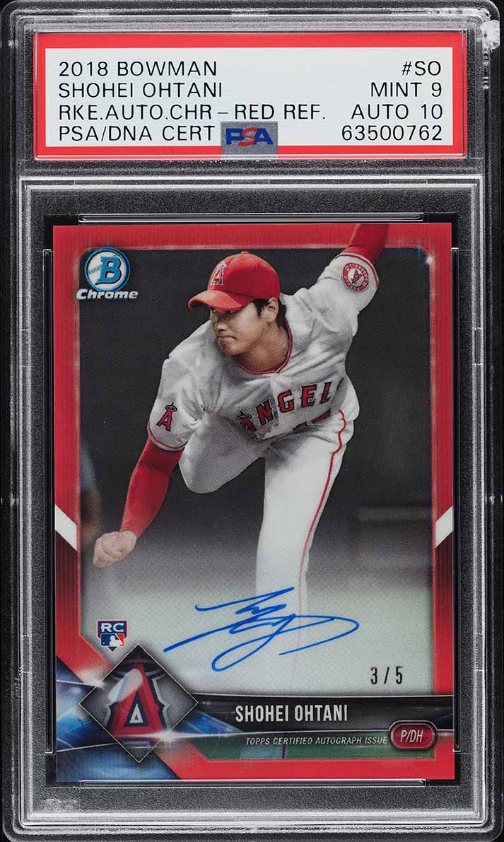 2018 Bowman Chrome Red Refractor Shohei Ohtani ROOKIE DNA AUTO 10 /5 # ...