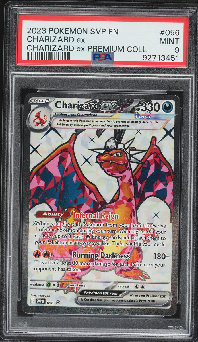 2023 Pokemon Scarlet & Violet Promo Premium Collection Full Art Charizard ex #56 PSA 9 MINT