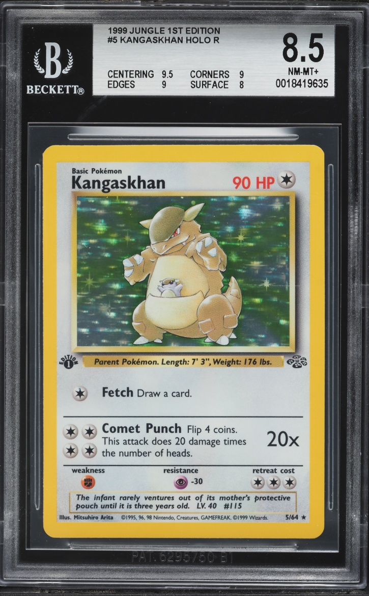 1999 Pokemon Jungle 1st Edition Holo Kangaskhan #5 BGS 8.5 NM-MT+