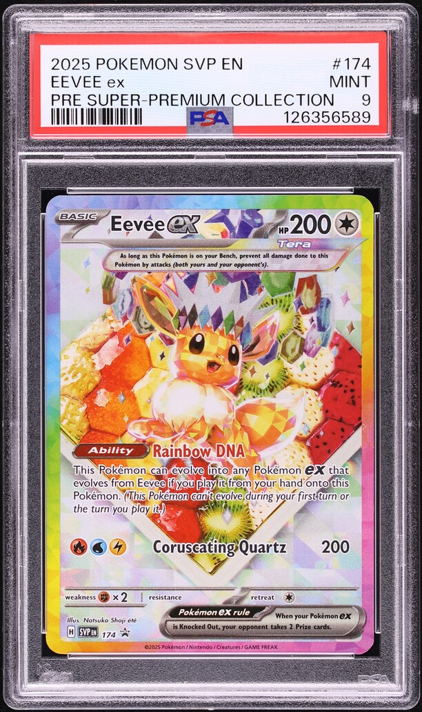 2025 Pokemon Scarlet & Violet Promo Prismatic Evolutions Premium Holo Eevee ex #174 PSA 9 MINT