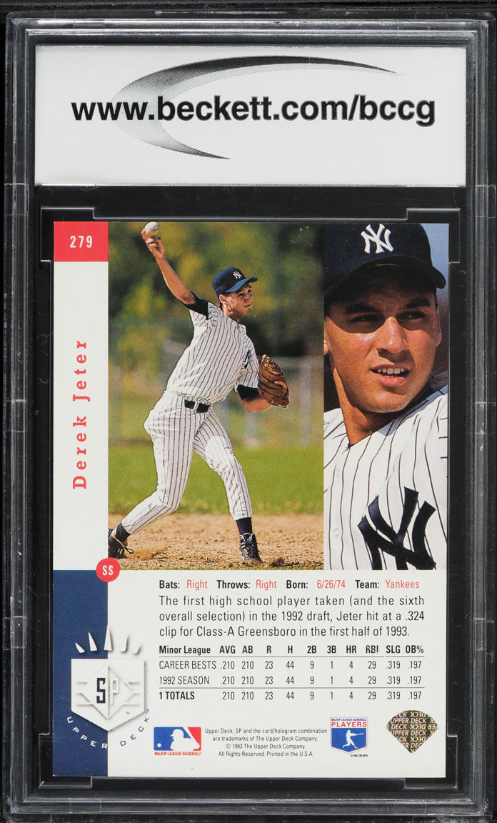 1993 SP Foil Derek Jeter ROOKIE #279 BCCG 10