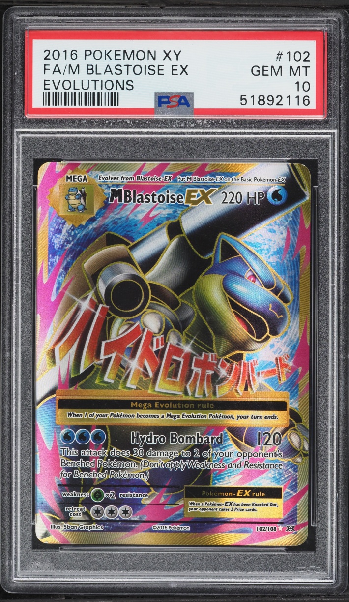 2016 Pokemon XY Evolutions Full Art M Blastoise EX #102 PSA 10 GEM MINT