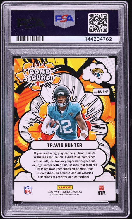 2025 Donruss Bomb Squad Travis Hunter ROOKIE #BS-THR PSA 9 MINT