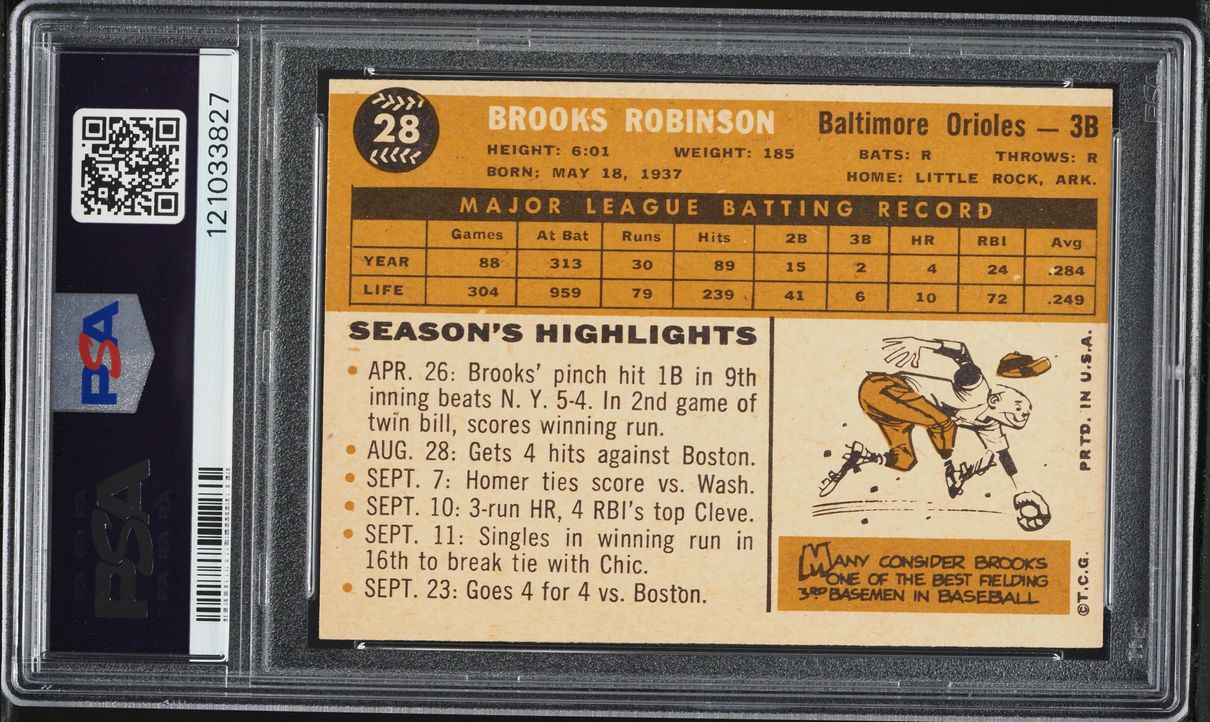 1960 Topps Brooks Robinson #28 PSA 6 EXMT