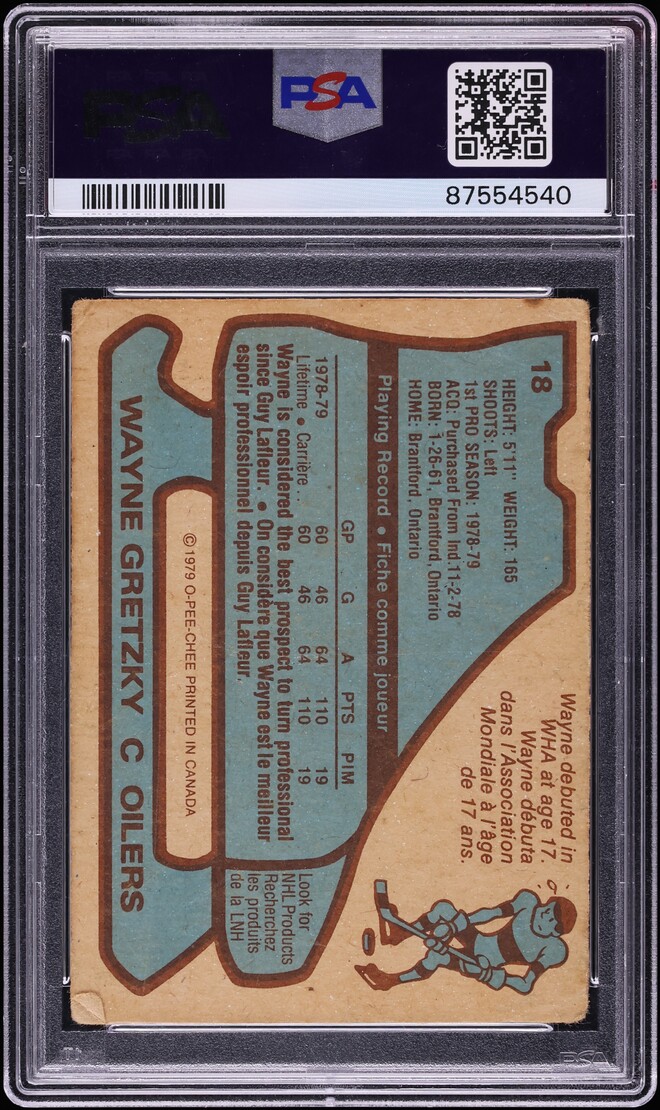 1979 O-Pee-Chee Hockey Wayne Gretzky ROOKIE AUTO DNA 10 #18 PSA AUTH