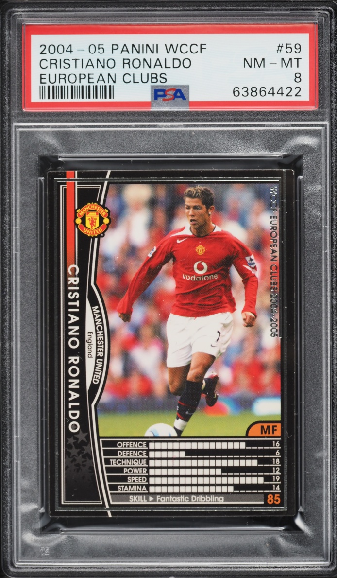 2004 Panini WCCF European Clubs Cristiano Ronaldo #59 PSA 8 NM-MT