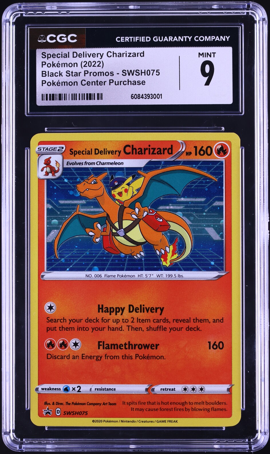 2022 Pokemon SWSH Promo Center Holo Special Delivery Charizard CGC 9 MINT