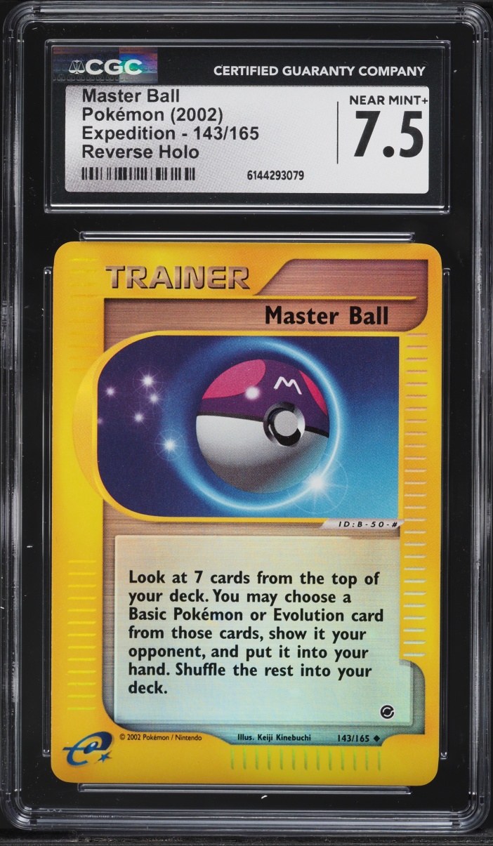 2002 Pokemon Expedition Reverse Holo Master Ball #143 CGC 7.5 NRMT+