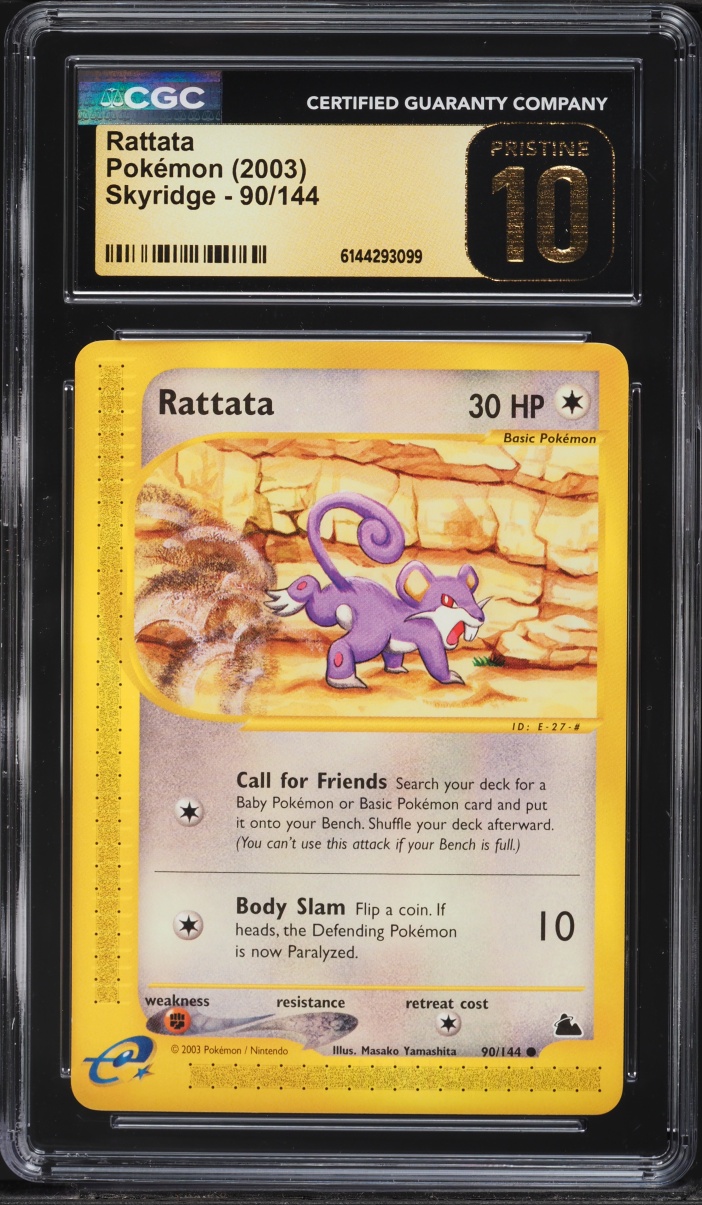 2003 Pokemon Skyridge Rattata #90 CGC 10 PRISTINE