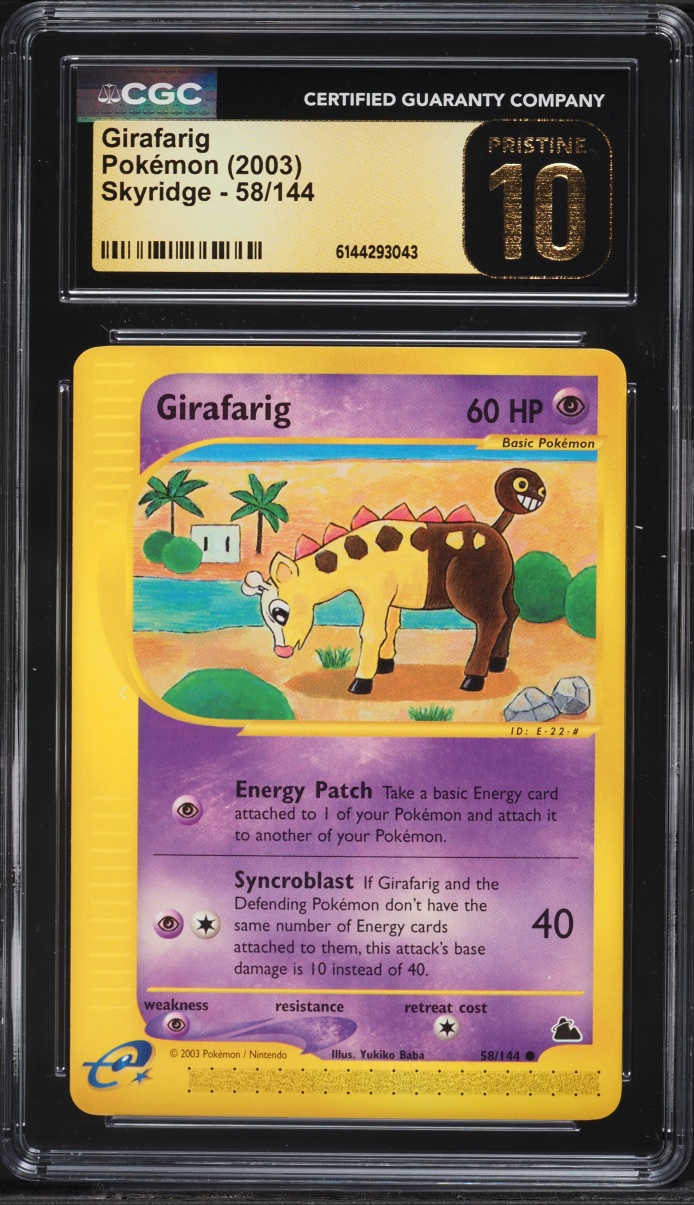 2003 Pokemon Skyridge Girafarig #58 CGC 10 PRISTINE
