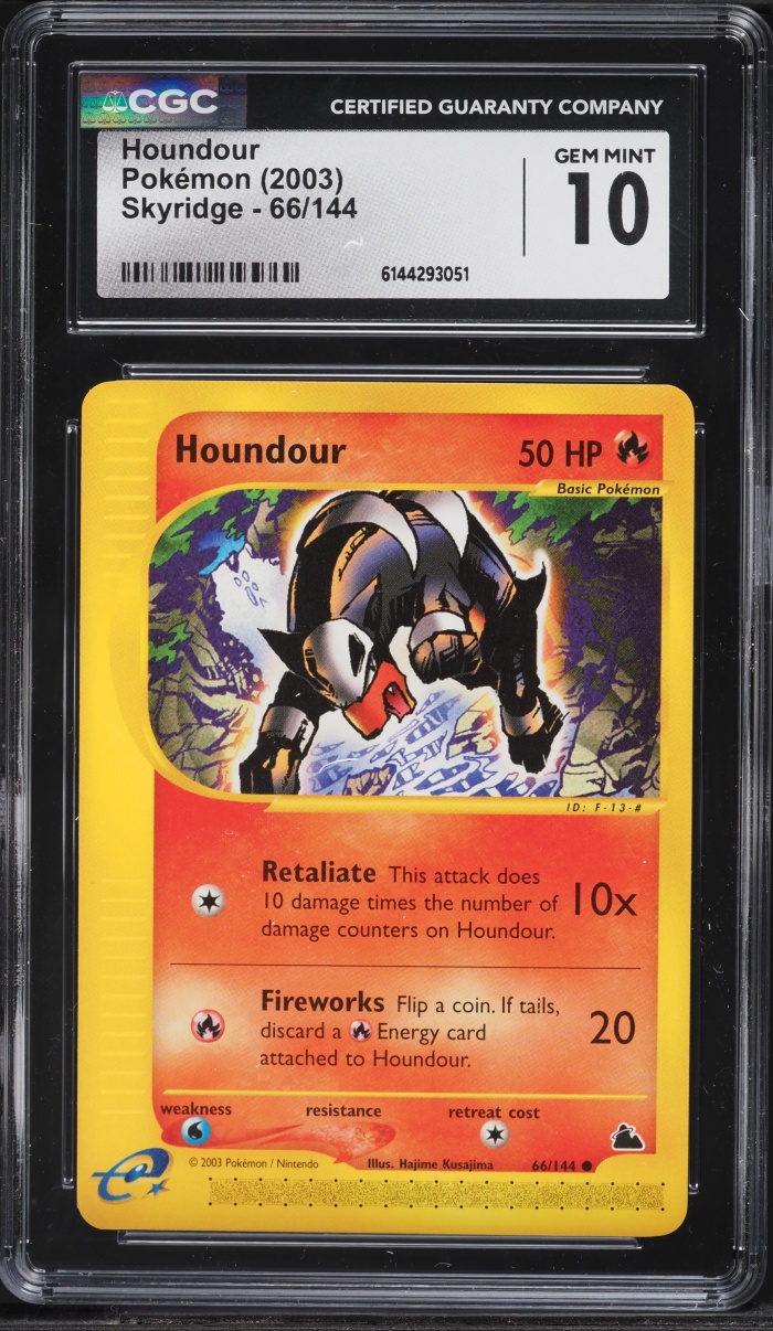 2003 Pokemon Skyridge Houndour #66 CGC 10 GEM MINT