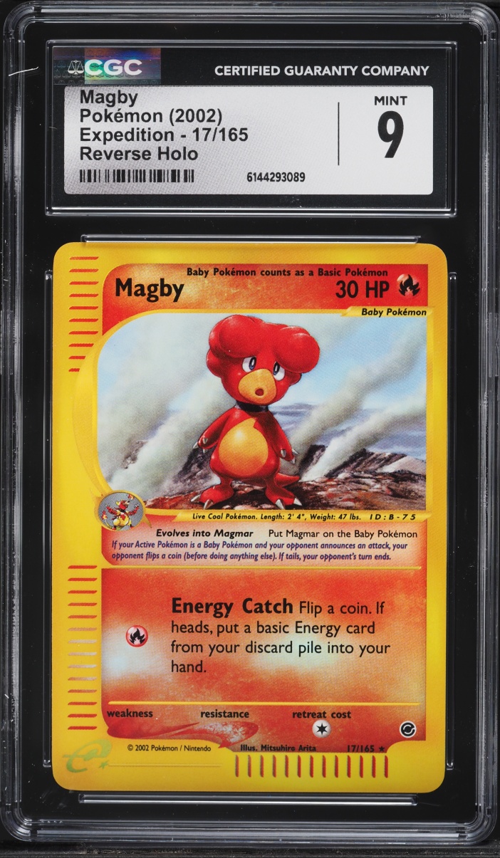 2002 Pokemon Expedition Reverse Holo Magby #17 CGC 9 MINT