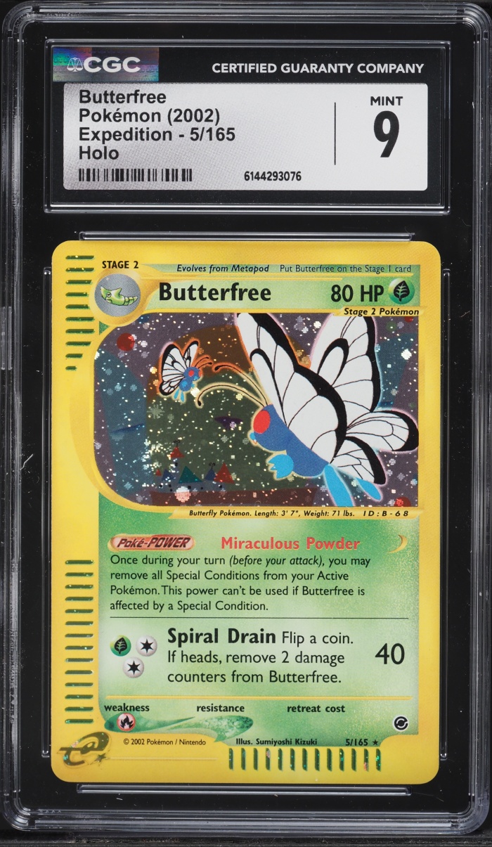 2002 Pokemon Expedition Holo Butterfree #5 CGC 9 MINT
