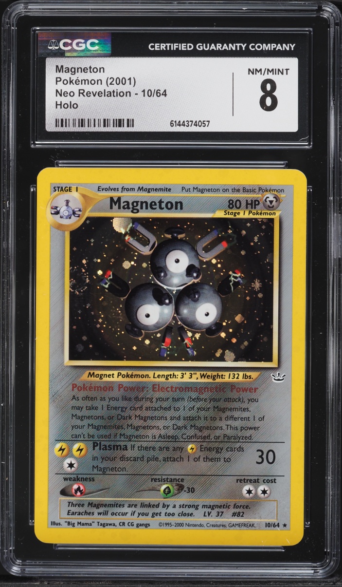 2001 Pokemon Neo Revelation Holo Magneton #10 CGC 8 NM-MT