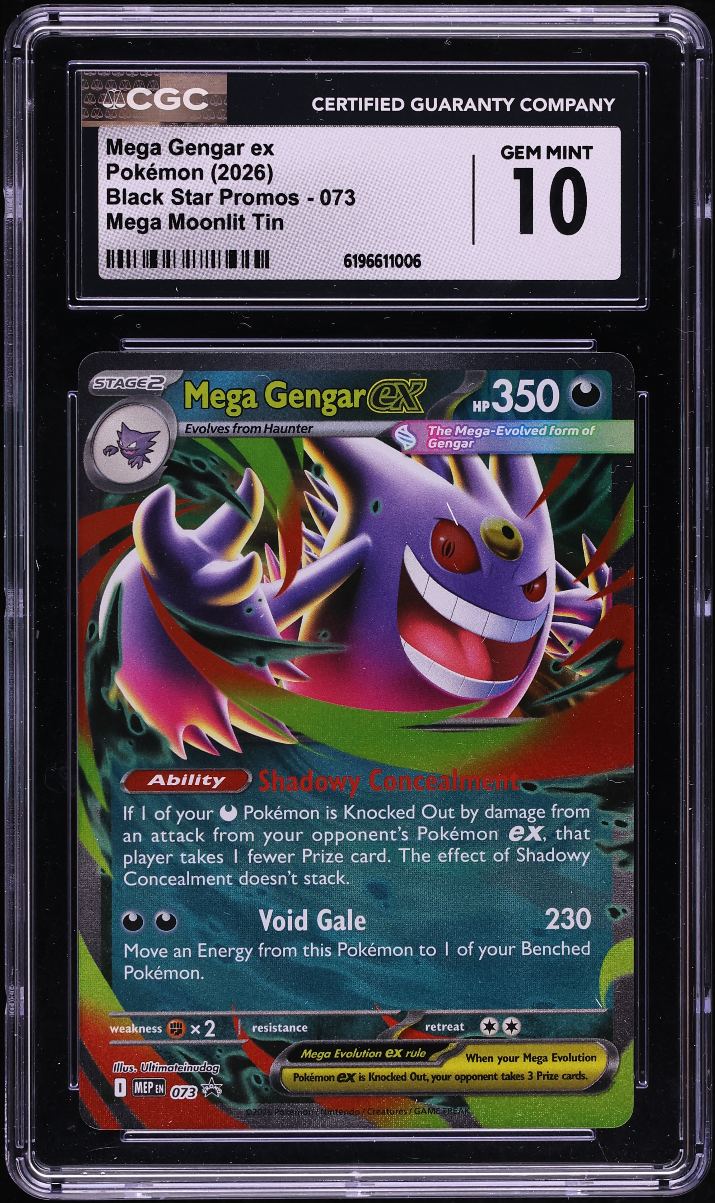 2026 Pokemon Mega Evolution Promo Mega Moonlit Tin Mega Gengar ex #73 CGC 10 GEM MINT