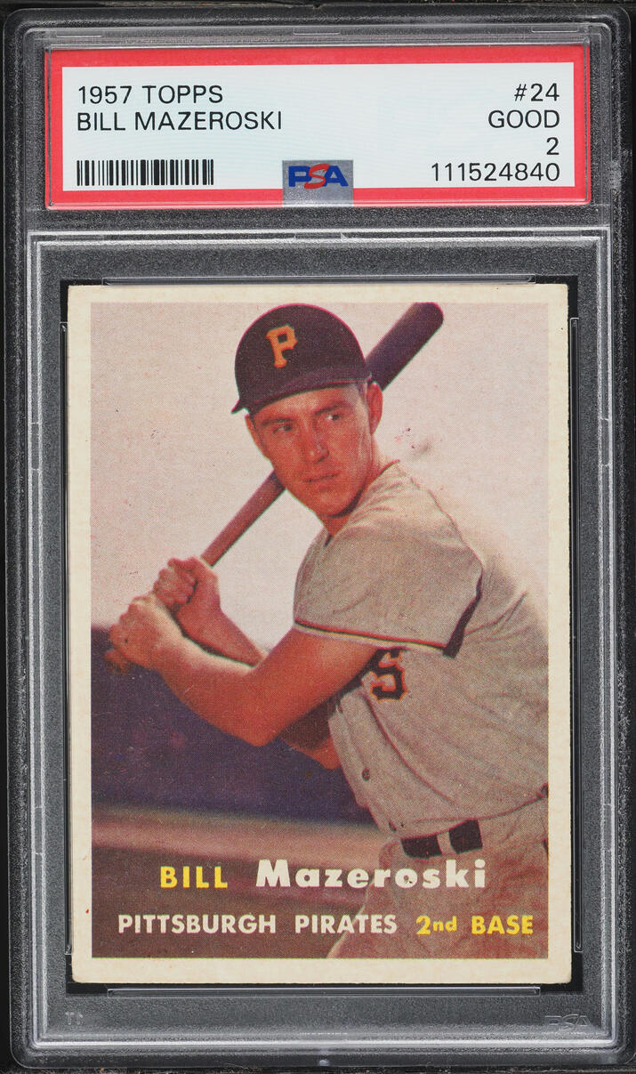 1957 Topps Bill Mazeroski ROOKIE #24 PSA 2 GD