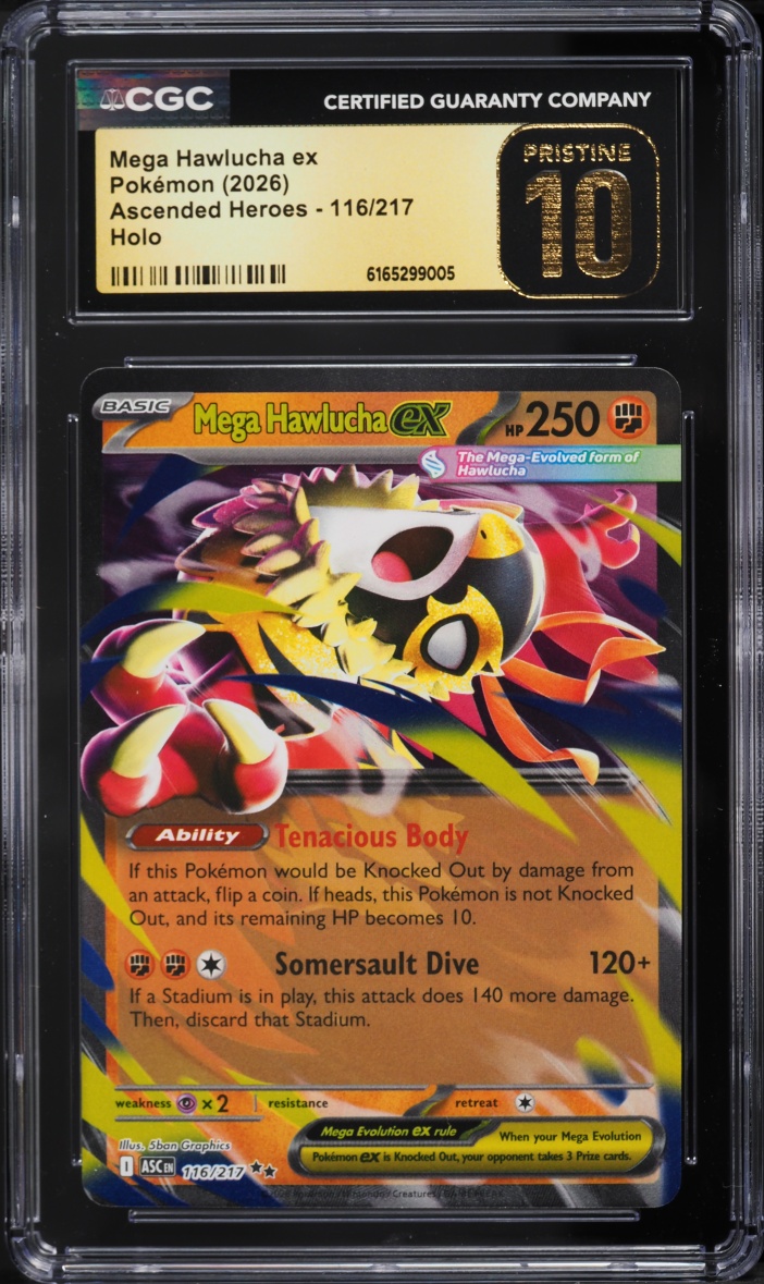 2026 Pokemon Mega Evolution Ascended Heroes Holo Mega Hawlucha Ex #116 CGC 10 PRISTINE