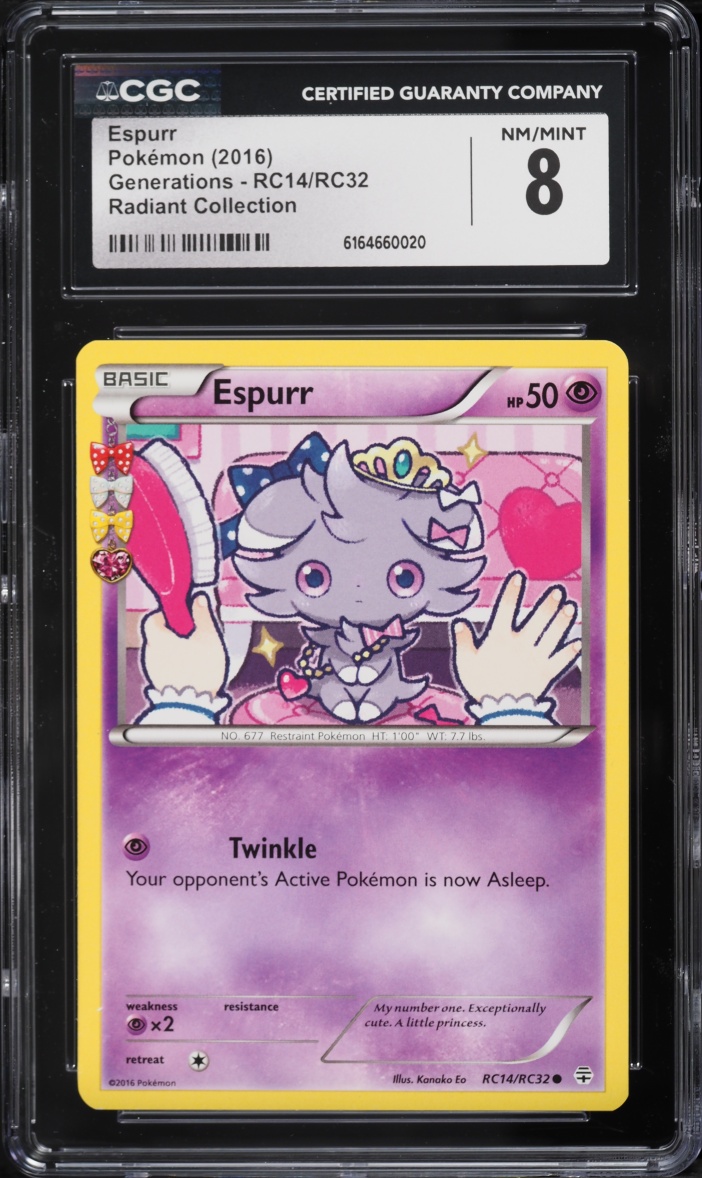 2016 Pokemon Generations Radiant Collection Espurr #RC14 CGC 8 NM-MT