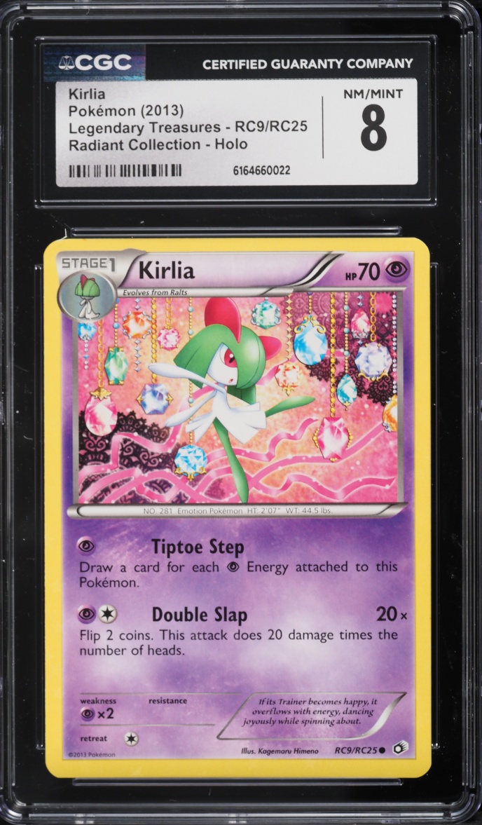 2013 Pokemon Black & White Legendary Treasures Radiant Collection Holo Kirlia #RC9 CGC 8 NM-MT