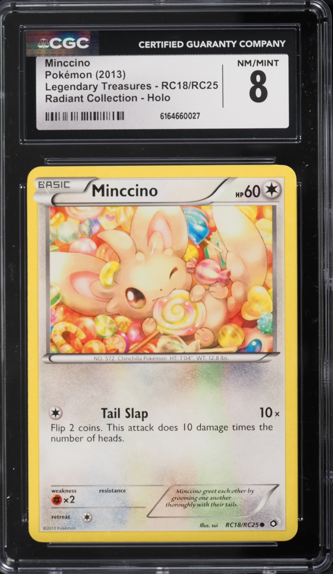 2013 Pokemon Black & White Legendary Treasures Radiant Collection Holo Minccino #RC18 CGC 8
