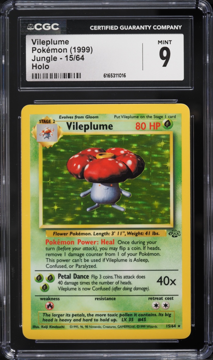 1999 Pokemon Jungle Holo Vileplume #15 CGC 9 MINT