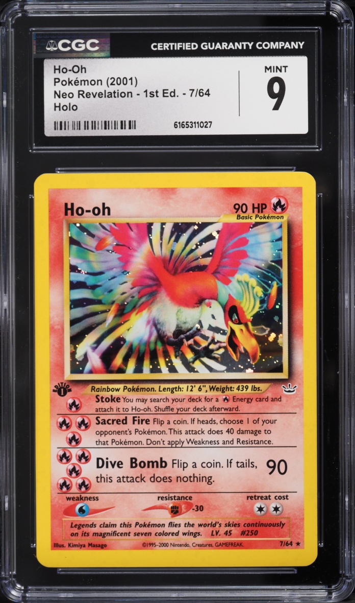 2001 Pokemon Neo Revelation 1st Edition Holo Ho-Oh #7 CGC 9 MINT