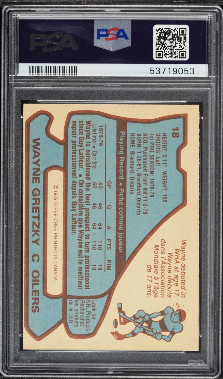 1979 O-Pee-Chee Hockey Wayne Gretzky ROOKIE #18 PSA 5 EX