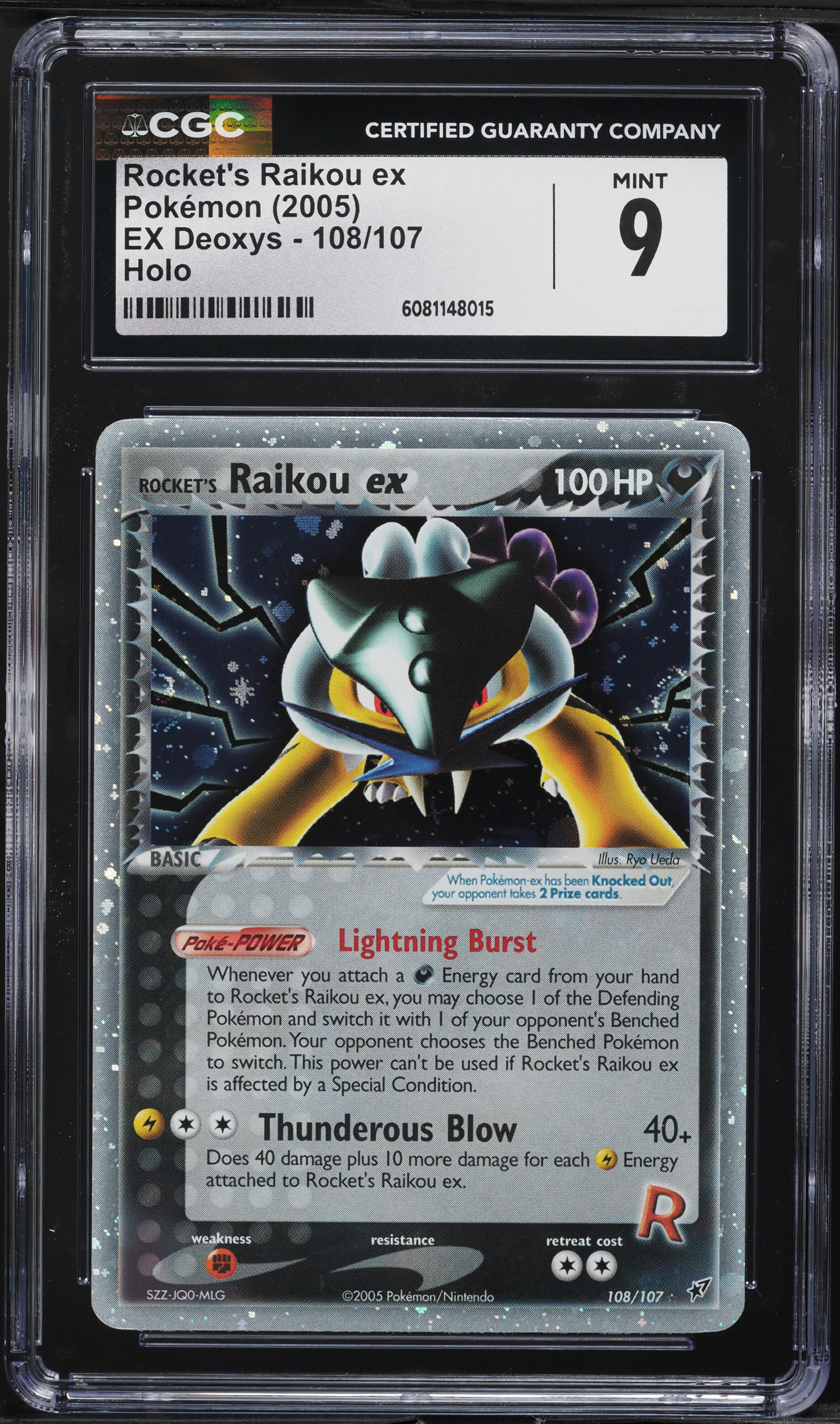 2005 Pokemon EX Deoxys Holo Rocket's Raikou EX #108 CGC 9 MINT
