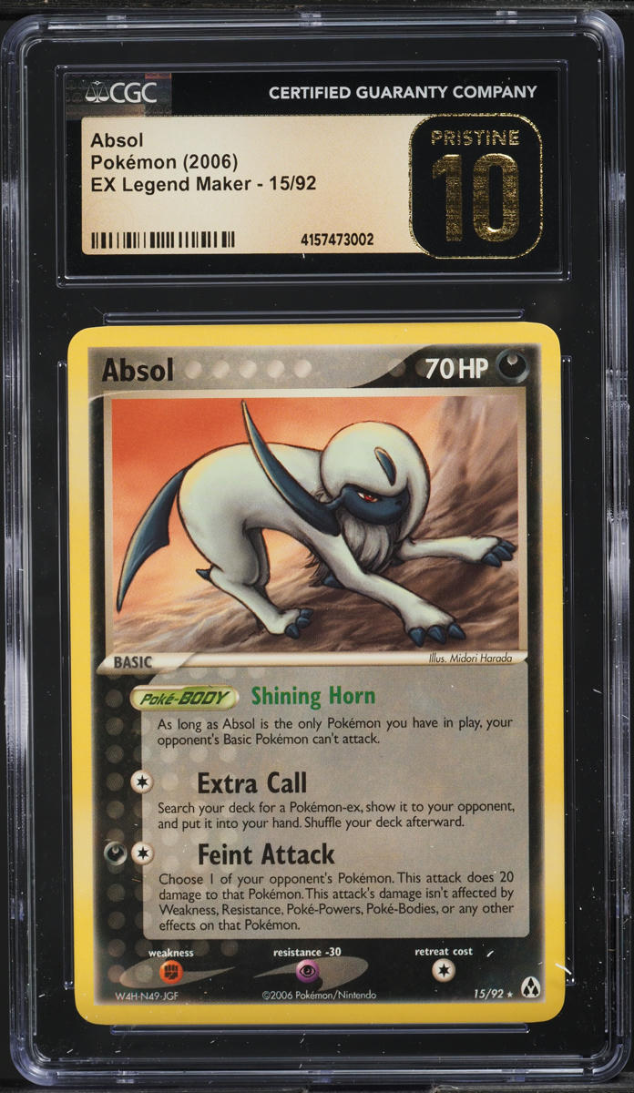 2006 Pokemon EX Legend Maker Absol #15 CGC 10 PRISTINE